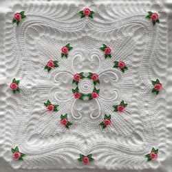 Trapunto Rose Quilt Block 08(Md) machine embroidery designs