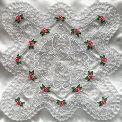 Trapunto Rose Quilt Block 10(Sm)