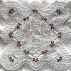 Trapunto Rose Quilt Block 10(Lg)