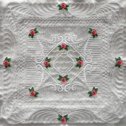 Trapunto Rose Quilt Block 12(Sm)