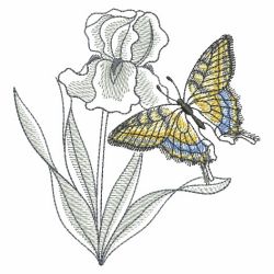 Butterfly And Blooms 05(Md) machine embroidery designs