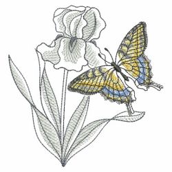 Butterfly And Blooms 05(Sm) machine embroidery designs