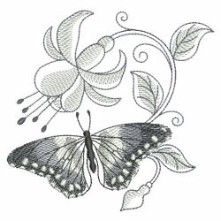 Butterfly And Blooms 07(Md) machine embroidery designs