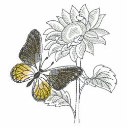 Butterfly And Blooms 09(Md) machine embroidery designs