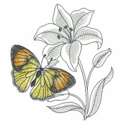 Butterfly And Blooms 10(Md) machine embroidery designs