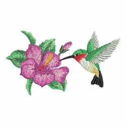Watercolor Hummingbird And Flowers 3 03
