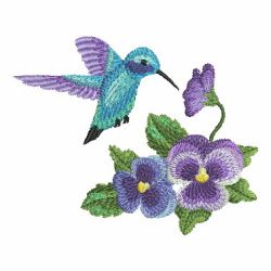 Watercolor Hummingbird And Flowers 3 06 machine embroidery designs
