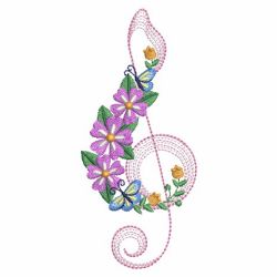 Floral Music Notes(Sm) machine embroidery designs
