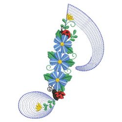 Floral Music Notes 02(Md) machine embroidery designs