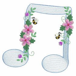 Floral Music Notes 07(Lg) machine embroidery designs