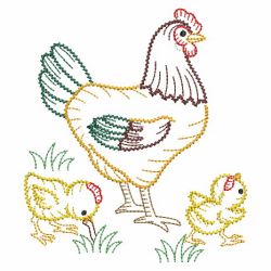 Vintage Chickens 02(Md) machine embroidery designs
