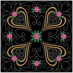 Trapunto Rose Quilt Block 3 08(Md) machine embroidery designs