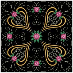 Trapunto Rose Quilt Block 3 08(Sm) machine embroidery designs