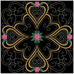 Trapunto Rose Quilt Block 3 09(Md) machine embroidery designs