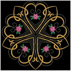 Trapunto Rose Quilt Block 3 10(Md) machine embroidery designs