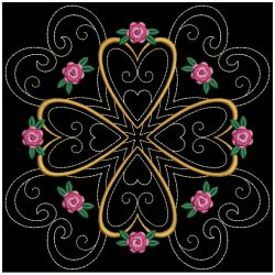 Trapunto Rose Quilt Block 3 11(Md) machine embroidery designs