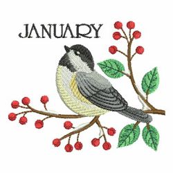 Monthly Birds 01(Lg) machine embroidery designs