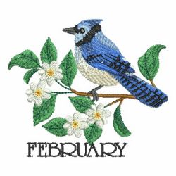Monthly Birds 02(Sm) machine embroidery designs