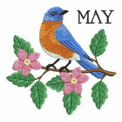 Monthly Birds 05(Lg) machine embroidery designs