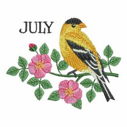 Monthly Birds 07(Lg) machine embroidery designs