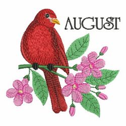 Monthly Birds 08(Lg) machine embroidery designs
