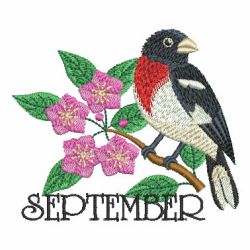 Monthly Birds 09(Sm) machine embroidery designs