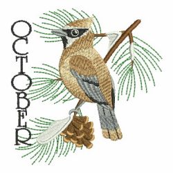 Monthly Birds 10(Sm) machine embroidery designs