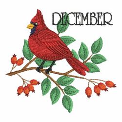 Monthly Birds 12(Lg) machine embroidery designs