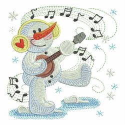 Musical Snowman 09 machine embroidery designs