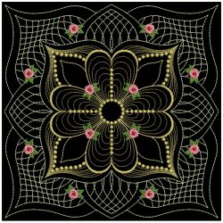 Trapunto Golden Rose Quilt 03(Md) machine embroidery designs