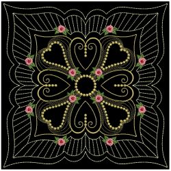 Trapunto Golden Rose Quilt 08(Md) machine embroidery designs