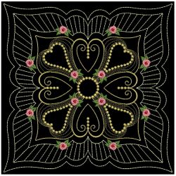 Trapunto Golden Rose Quilt 08(Md) machine embroidery designs