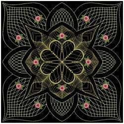 Trapunto Golden Rose Quilt 10(Sm) machine embroidery designs
