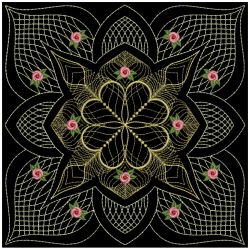 Trapunto Golden Rose Quilt 10(Sm) machine embroidery designs