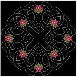 Trapunto Celtic Roses Quilt 07(Md) machine embroidery designs