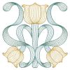 Rippled Art Nouveau Flowers 10(Lg)