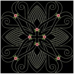 Trapunto Rose Quilt Block 6 09(Md) machine embroidery designs