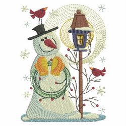 Snowman And Birds 01 machine embroidery designs