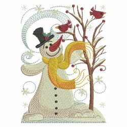 Snowman And Birds 04 machine embroidery designs