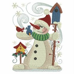 Snowman And Birds 05 machine embroidery designs