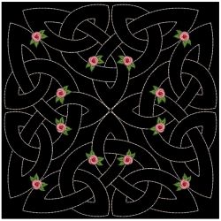 Trapunto Celtic Roses Quilt 2 07(Md) machine embroidery designs