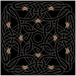 Trapunto Celtic Roses Quilt 2 08(Md) machine embroidery designs