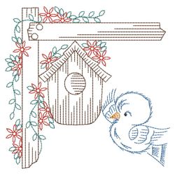 Vintage Happy Bluebirds 2 05(Lg) machine embroidery designs