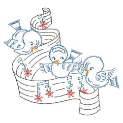 Vintage Happy Bluebirds 2 06(Md) machine embroidery designs