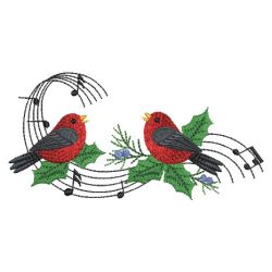 Winter Musical Birds 04(Lg) machine embroidery designs