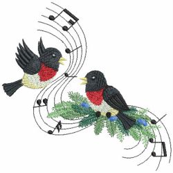 Winter Musical Birds 06(Lg) machine embroidery designs