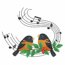 Winter Musical Birds 08(Lg) machine embroidery designs