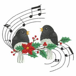 Winter Musical Birds 10(Lg) machine embroidery designs