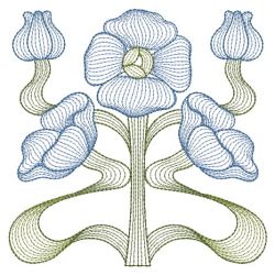 Rippled Art Nouveau Flowers 05(Lg)