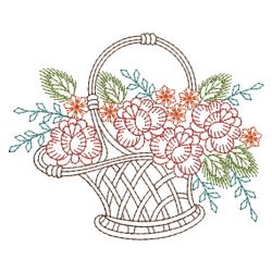 Vintage Floral Baskets 01(Md) machine embroidery designs
